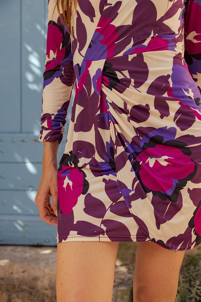 Robe courte cache-cœur Elite imprimé purple - EGERIE