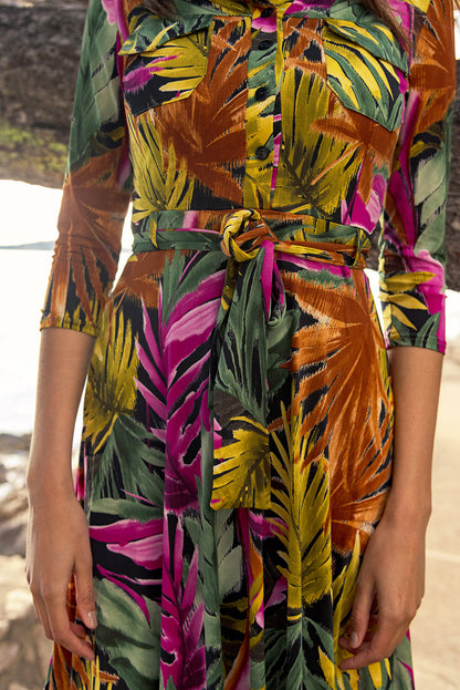 Robe chemise longue Safari imprimé Jungle Fushia - EGERIE