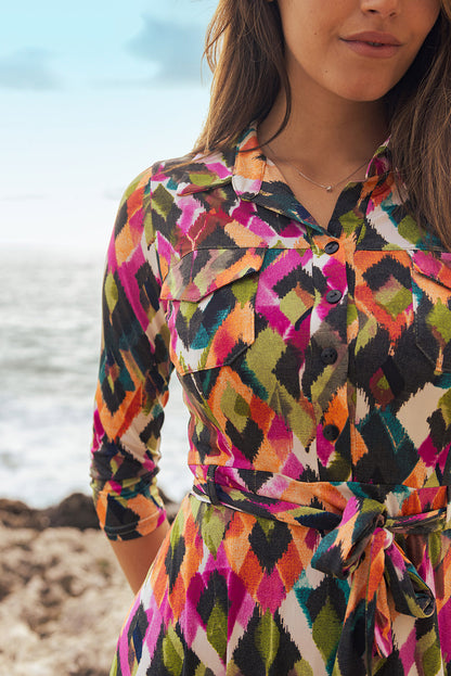 Robe chemise longue Safari imprimé Tâches Multicolores - EGERIE