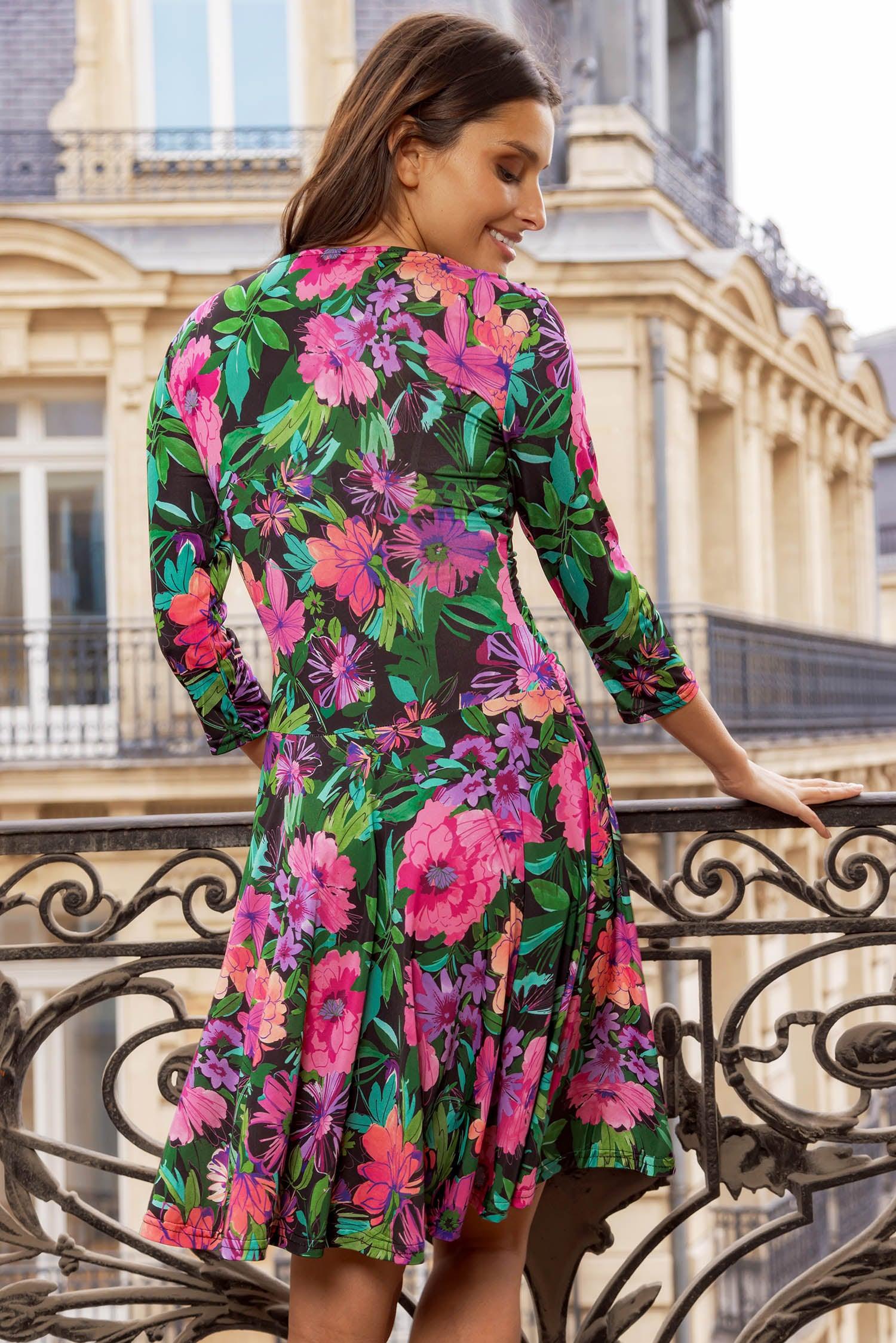 Robe ML courte et ample Romy imprimé floral pink - EGERIE