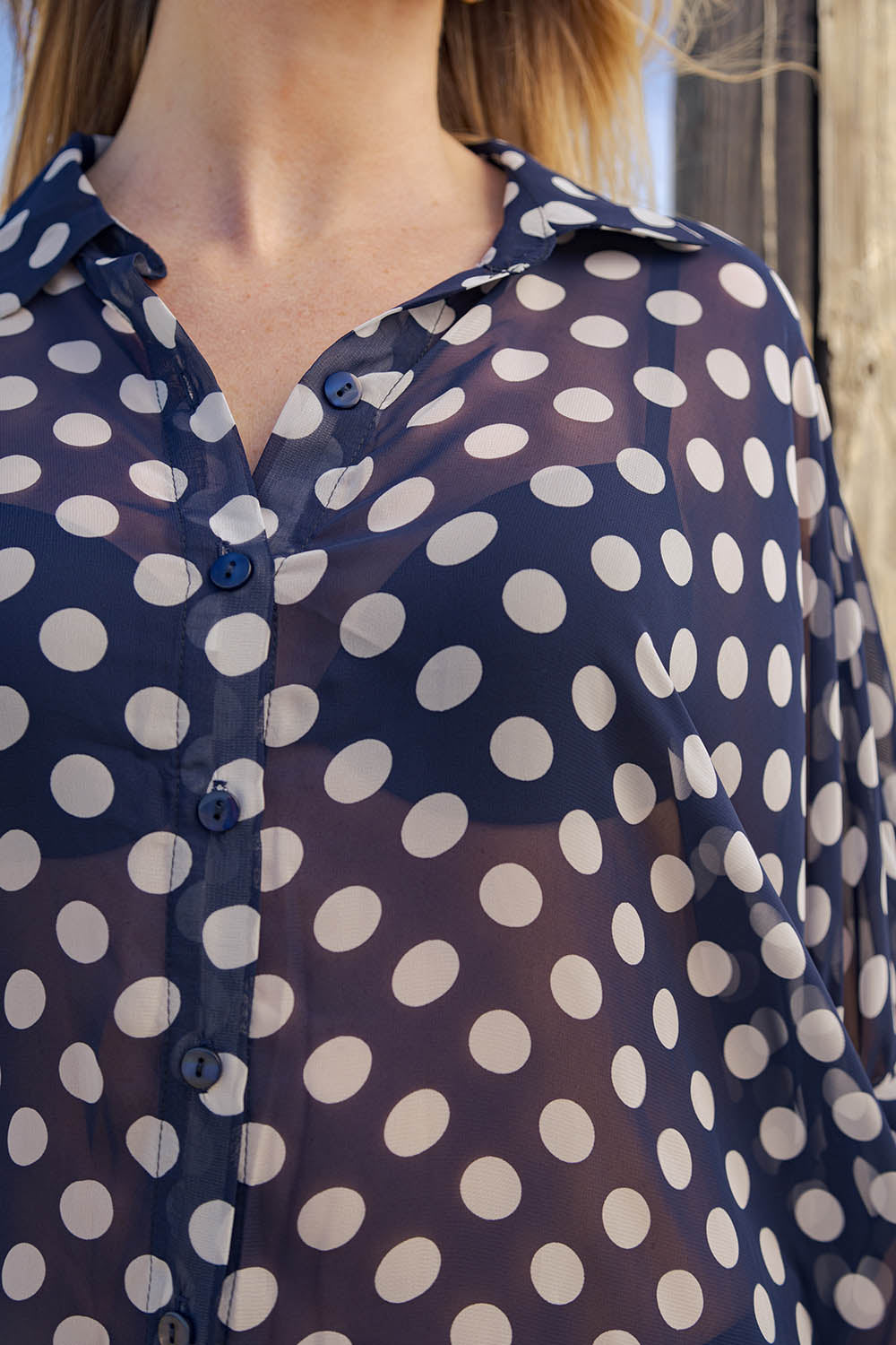 Robe chemise courte Pétale imprimé big dots - EGERIE