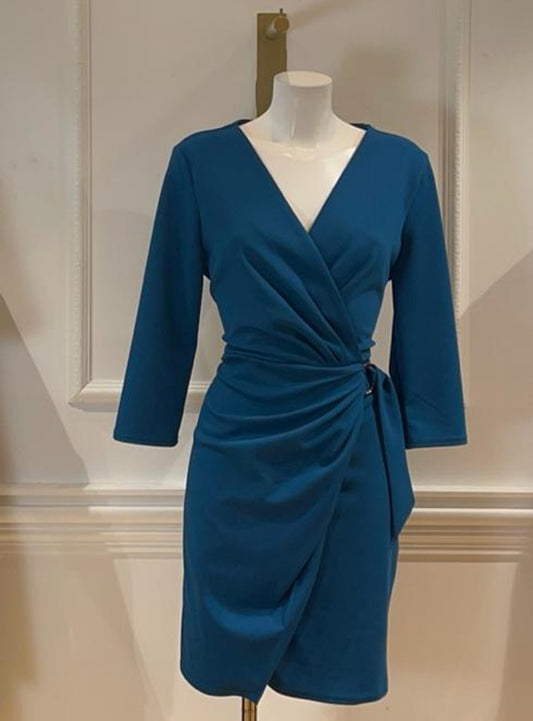 Keira plain cobalt blue short dress