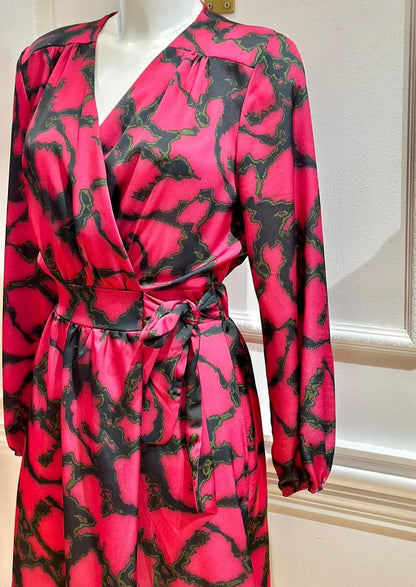 Robe courte portefeuille Ophée imprimé pink