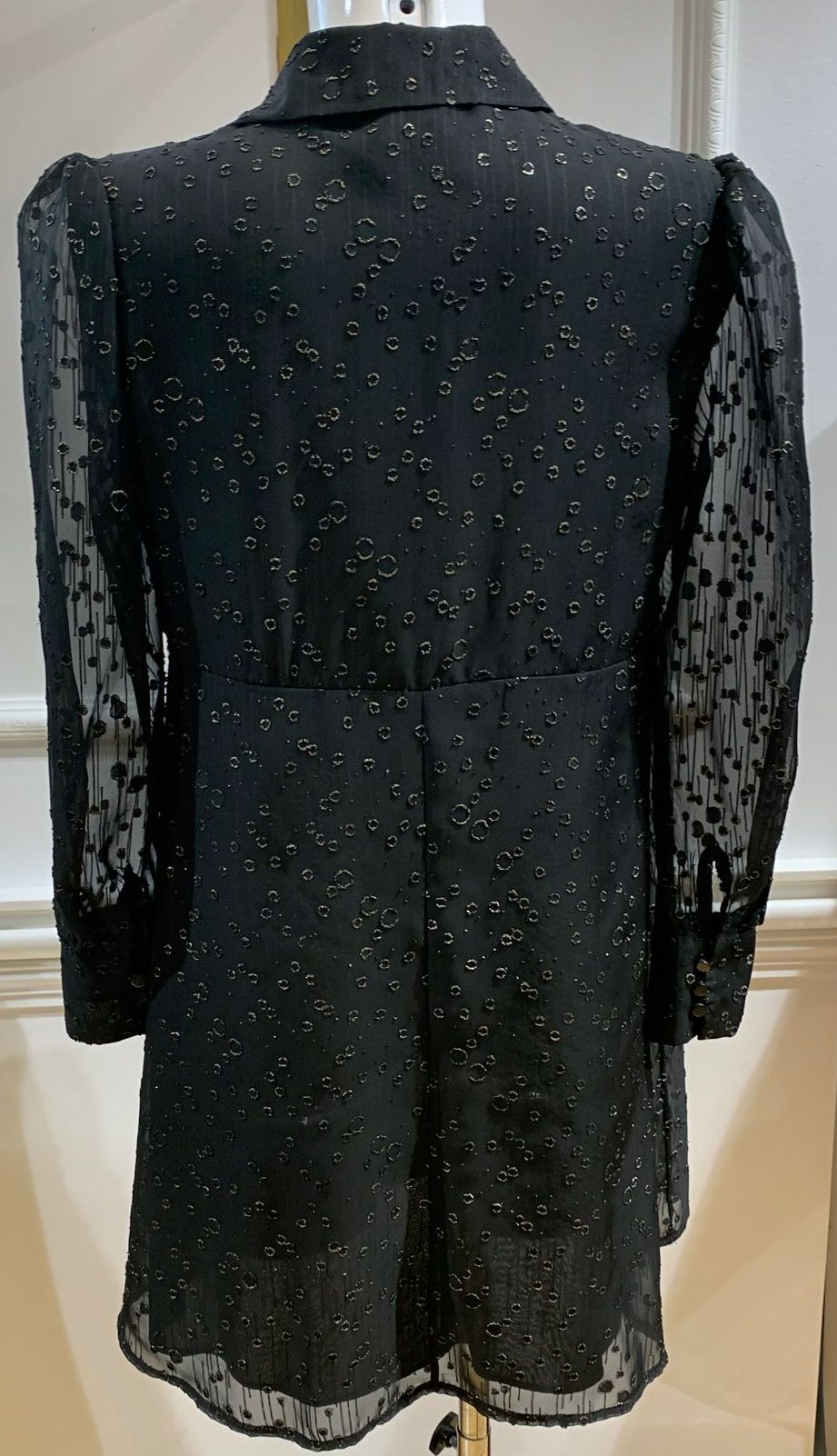 Robe Courte Theo Noir Plumetis