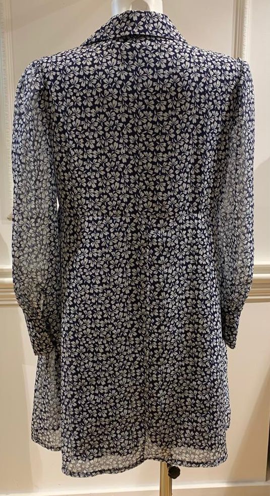 Robe Courte Theo Marine Feuillage