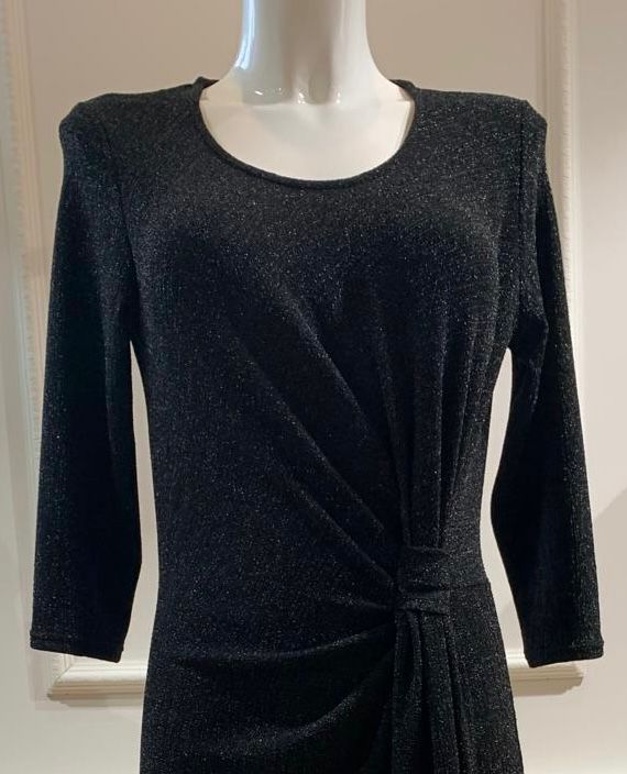 Robe Longue Scarlet Noeud Noir Lurex