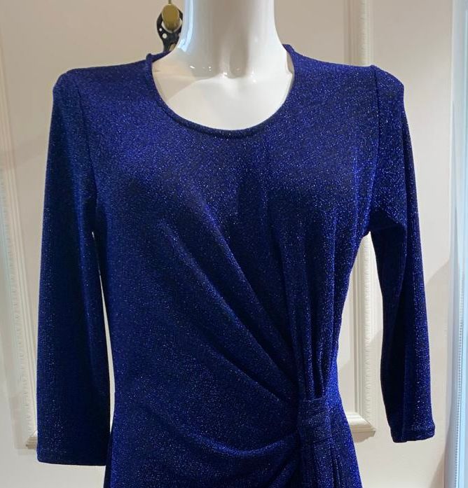 Robe Longue Scarlet Noeud Bleu Pailleté