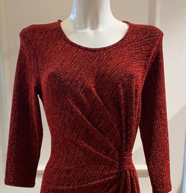 Robe Longue Scarlet Noeud Rouge Pailleté