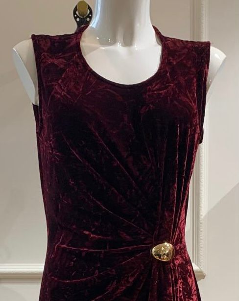 Robe Longue Scarlet Velours Bordeaux