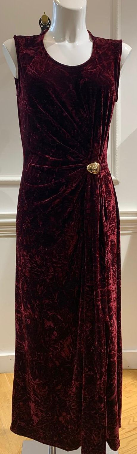 Robe Longue Scarlet Velours Bordeaux