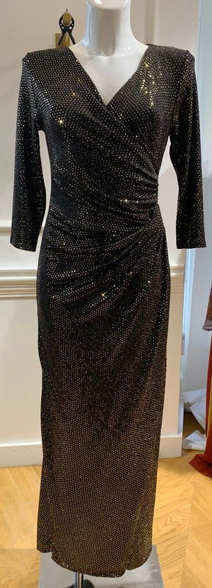 Robe Longue Anael Paillette Dorée