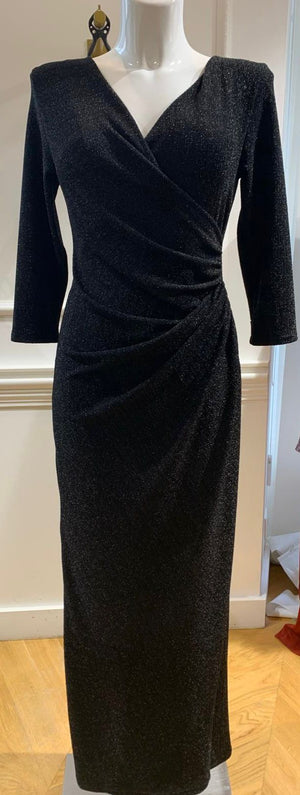 Robe Longue Anael Noir Argenté