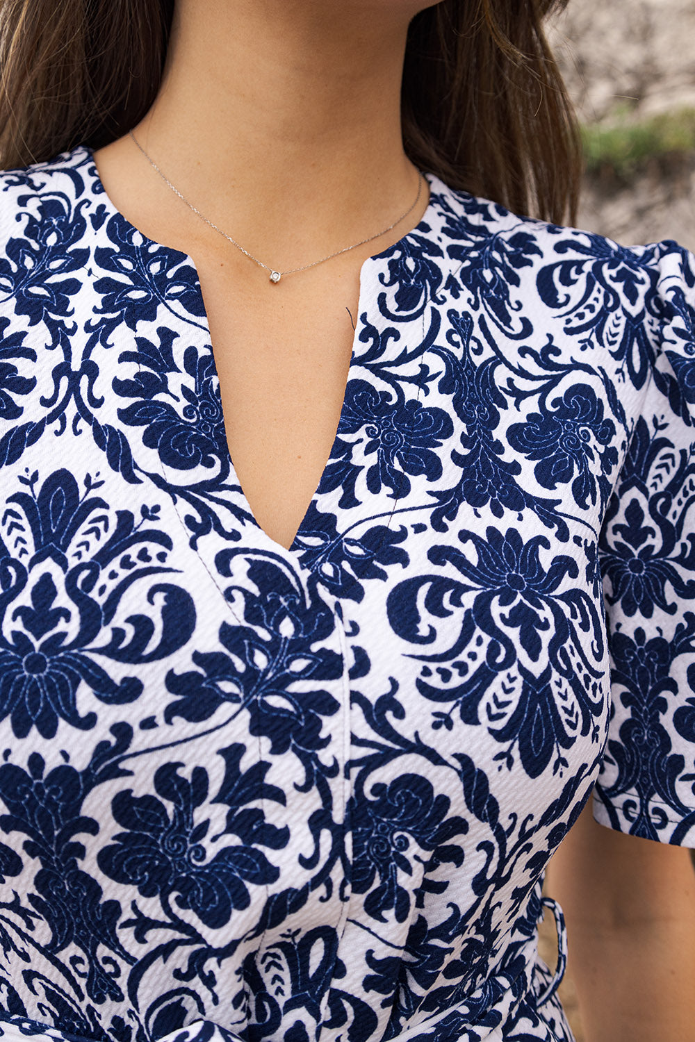 Robe courte Colisée imprimé Arabesque Bleu - EGERIE