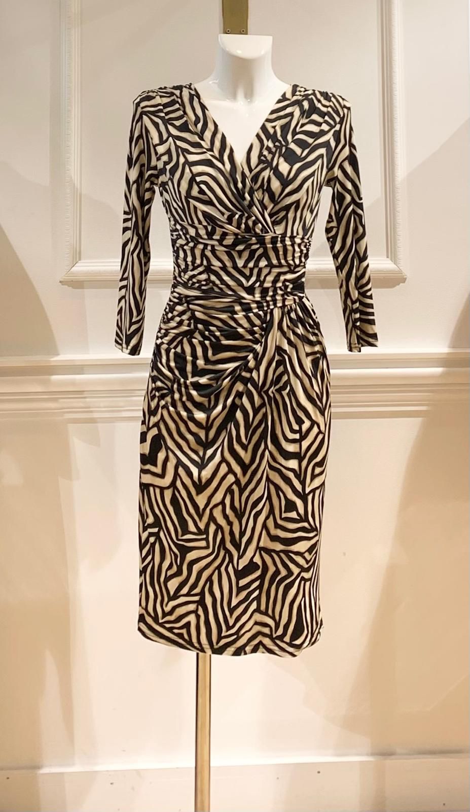 Robe Courte Zébrée Alabama Blanche & Noire