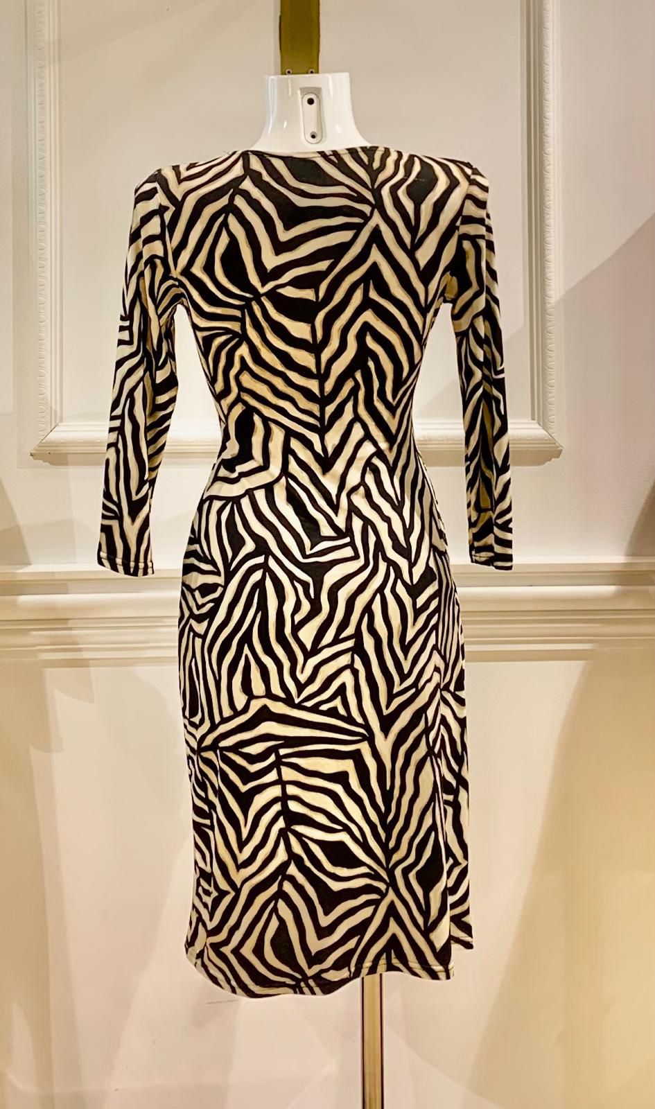 Robe Courte Zébrée Alabama Blanche & Noire