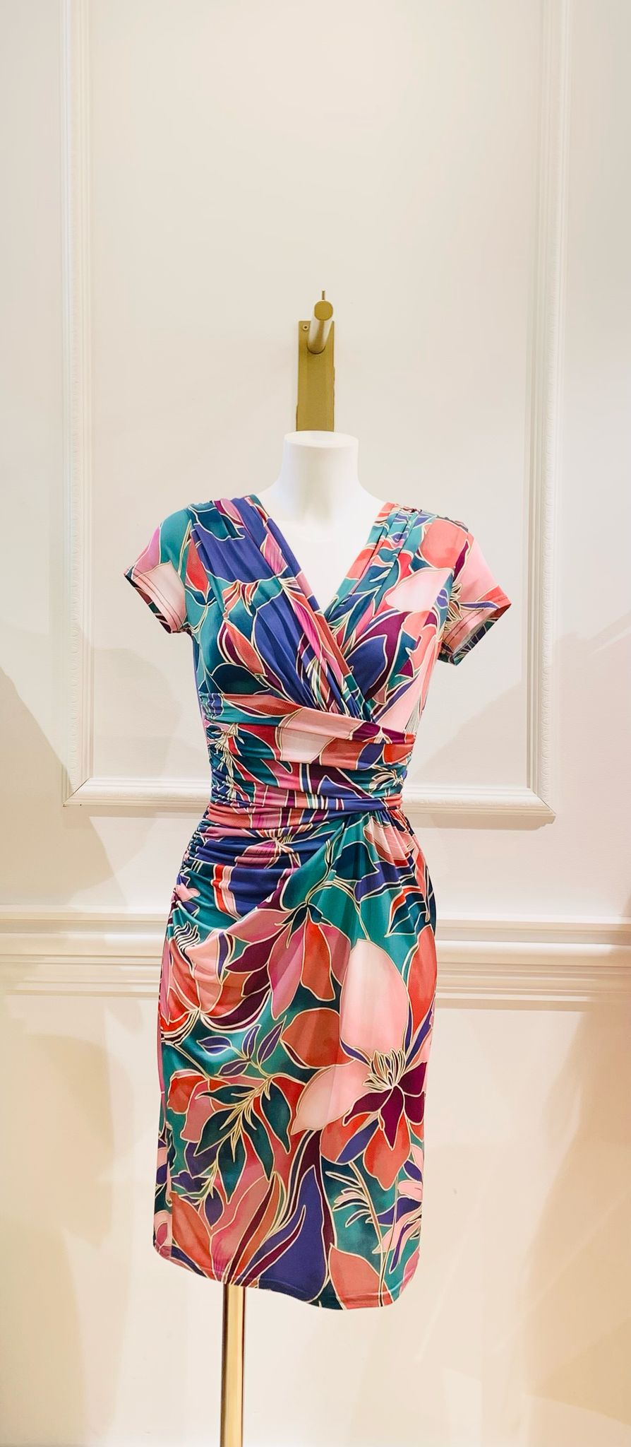 Robe Courte Alabama Fleurs Roses, Violettes & Bleues - EGERIE