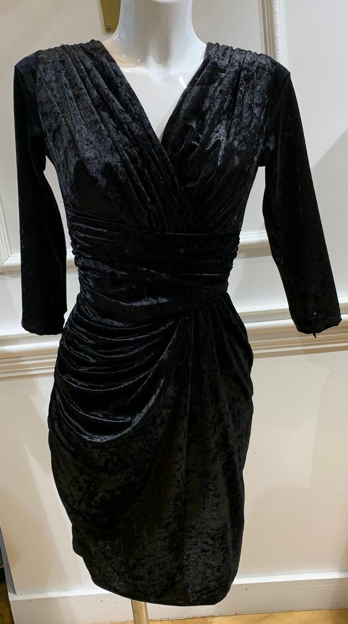Robe Courte De Soirée Alabama Velours Noir