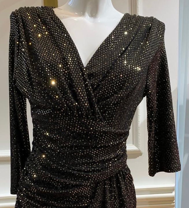 Robe Courte De Soirée Alabama Pailletée Dorée