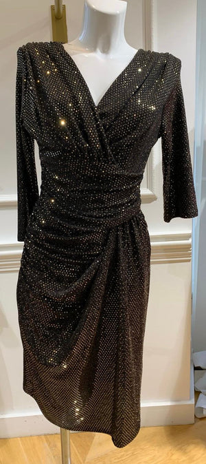 Robe Courte De Soirée Alabama Pailletée Dorée