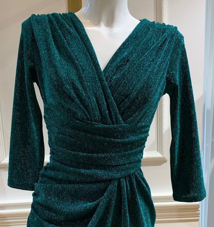 Robe Courte De Soirée Alabama Pailletée Verte