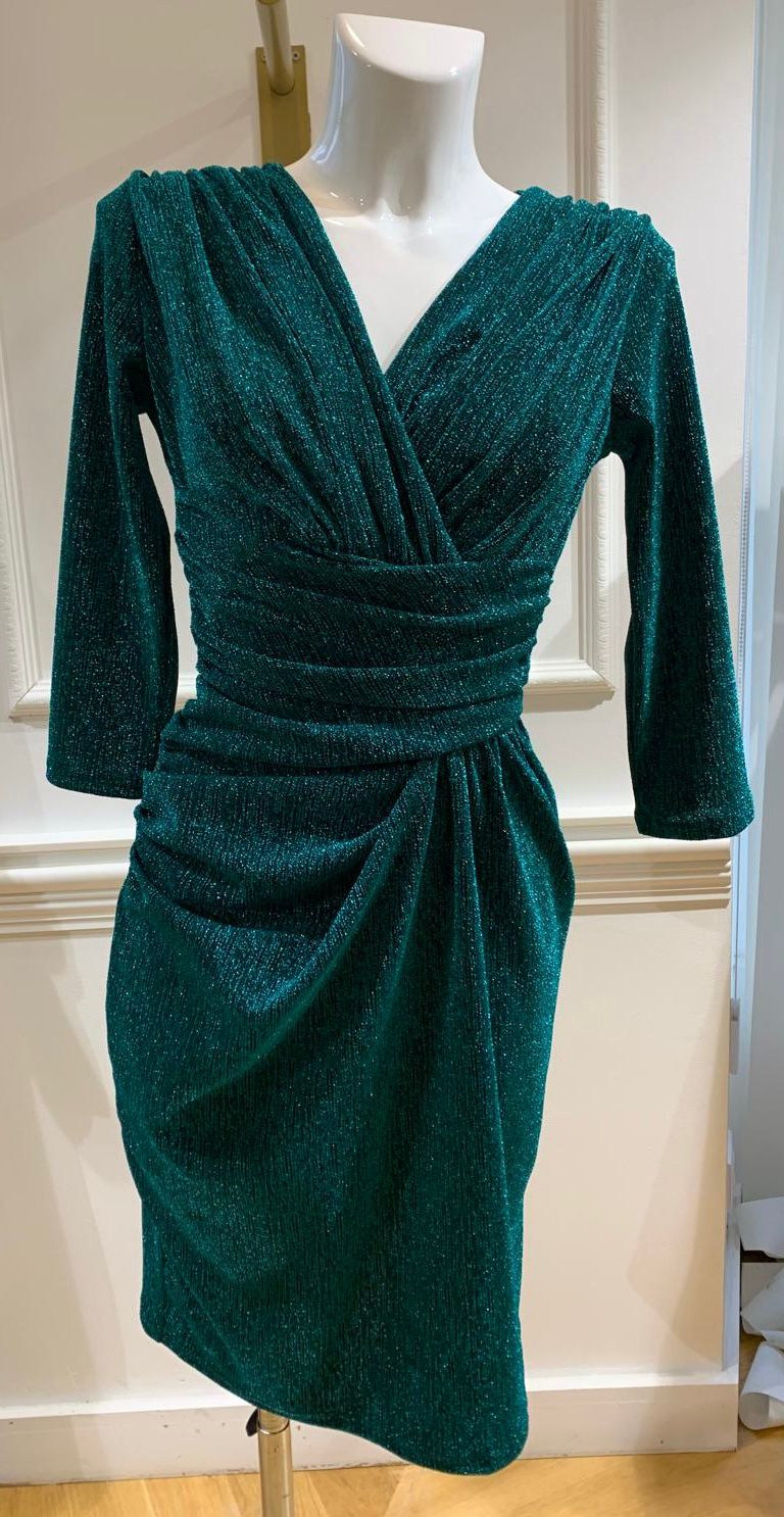 Robe Courte De Soirée Alabama Pailletée Verte