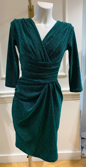 Robe Courte De Soirée Alabama Pailletée Verte