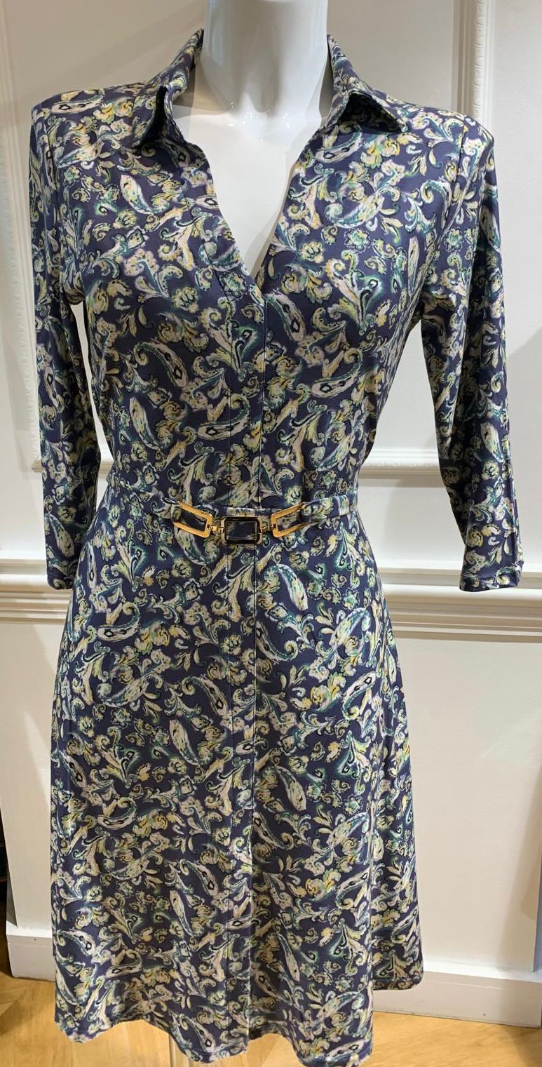 Robe Chemise Courte Imamie Bleu Paisley