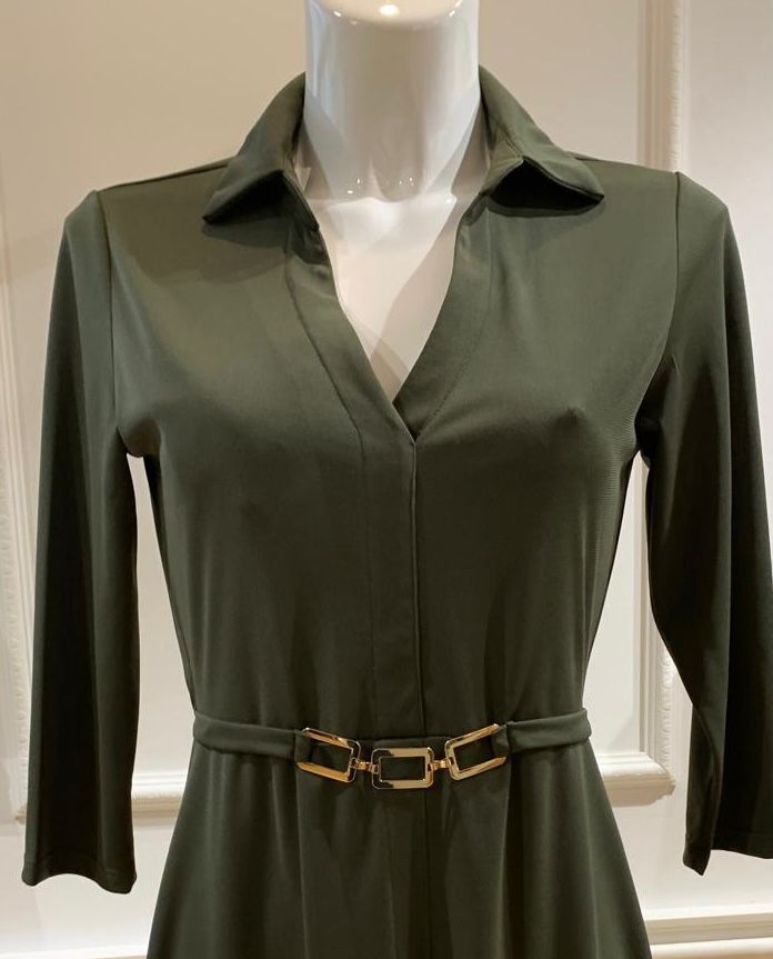 Robe Chemise Courte Imamie Kaki Uni