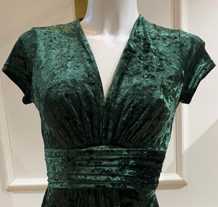 Robe De Soirée Karla Velours Verte