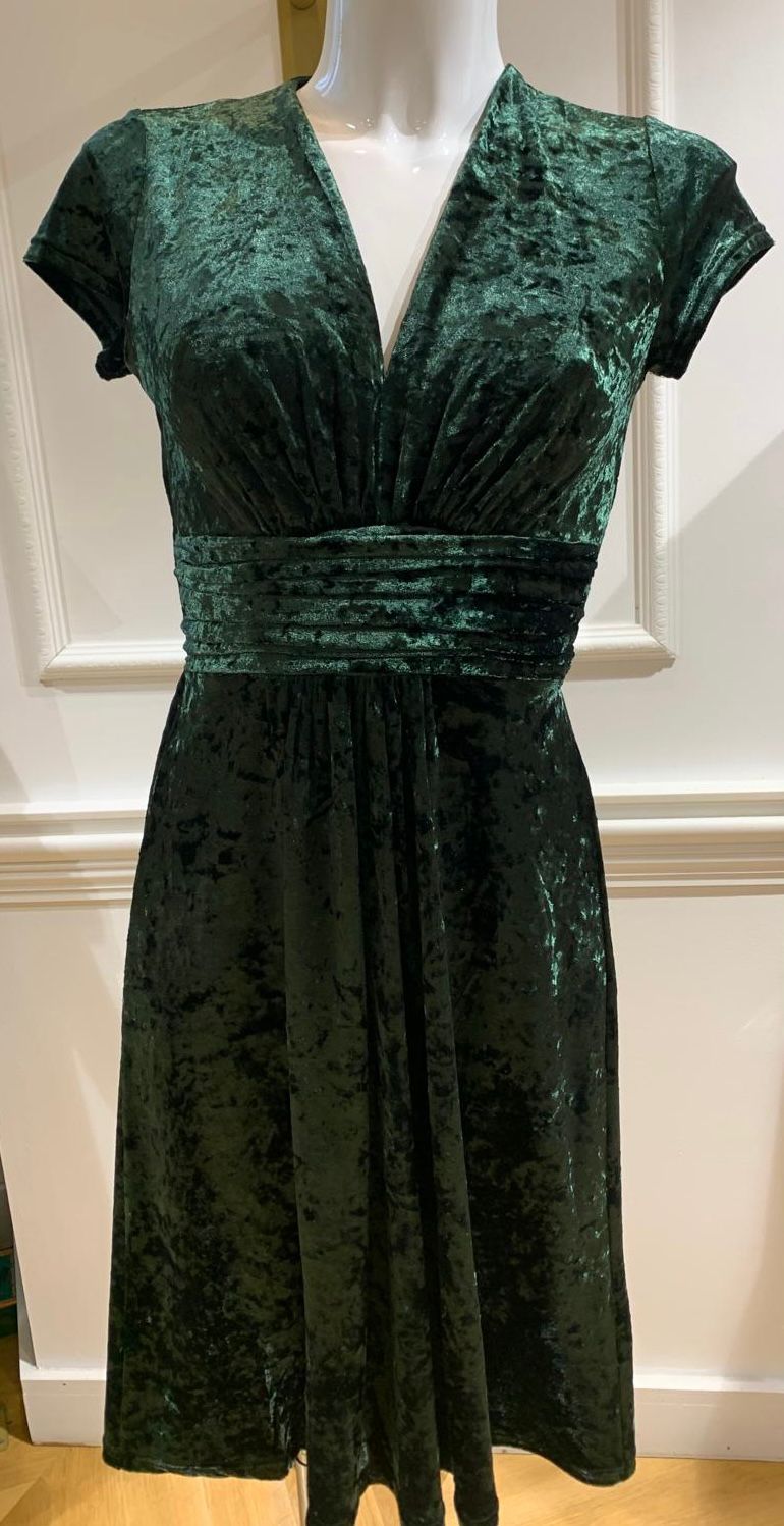 Robe De Soirée Karla Velours Verte