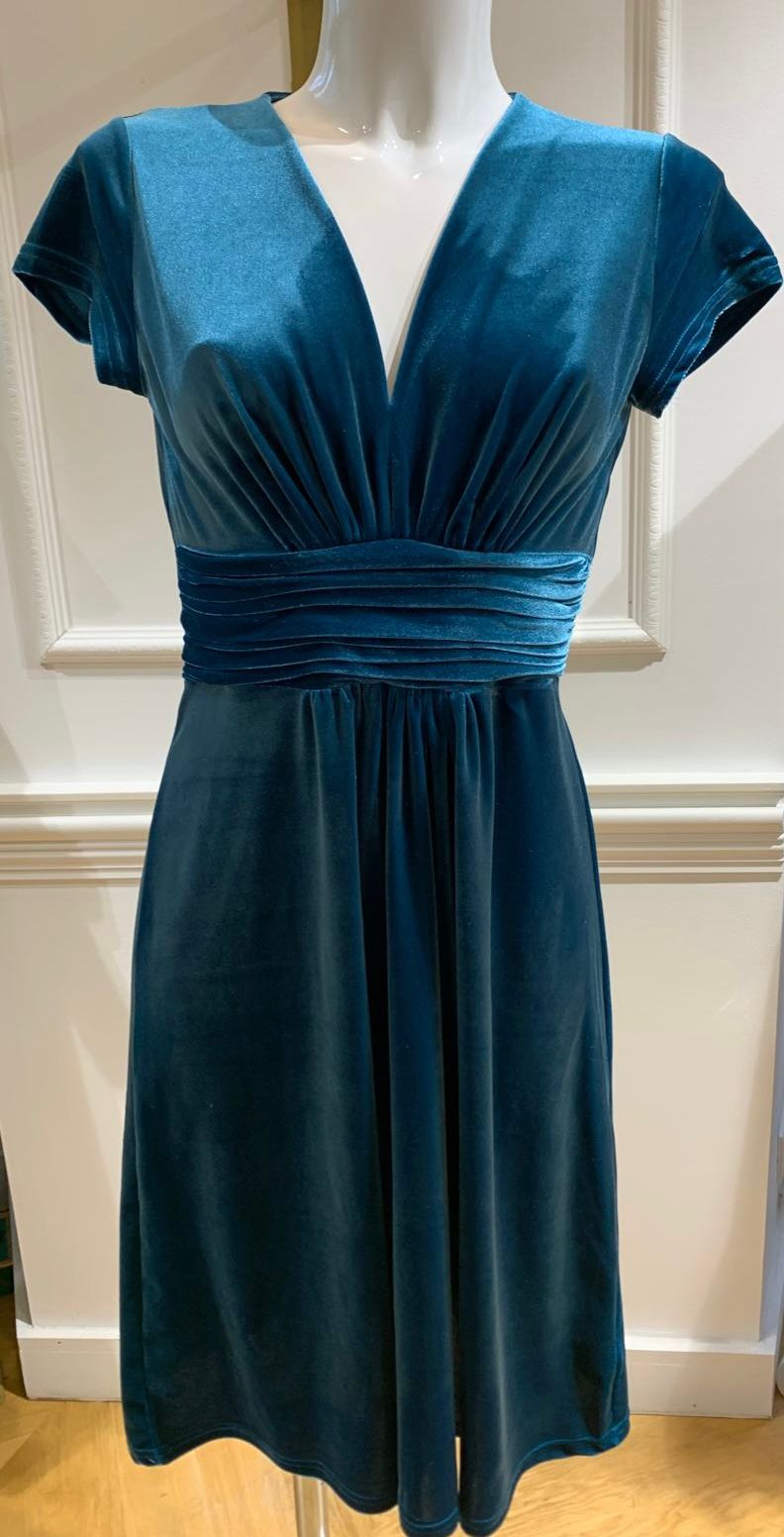 Robe De Soirée Karla Velours Turquoise