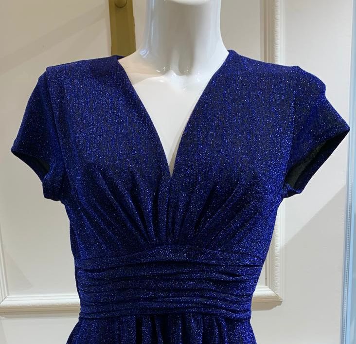 Robe De Soirée Karla Velours Bleue Roi