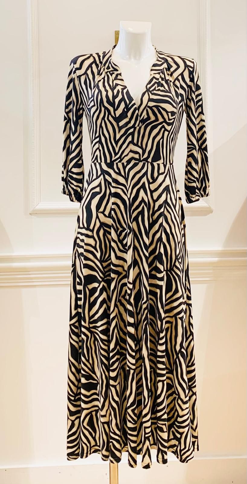 Robe Longue Malou Zébrée Blanche & Noire