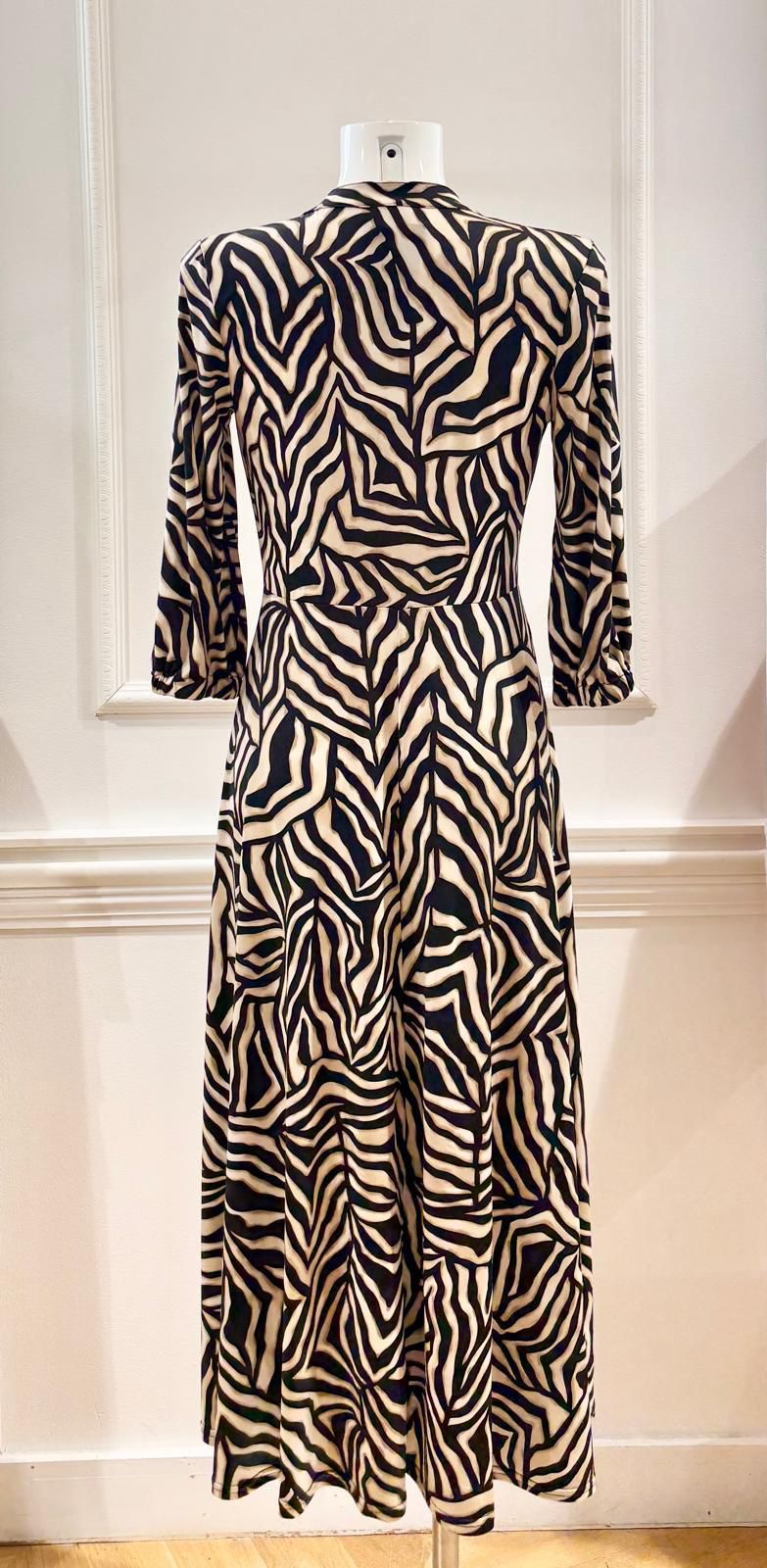 Robe Longue Malou Zébrée Blanche & Noire