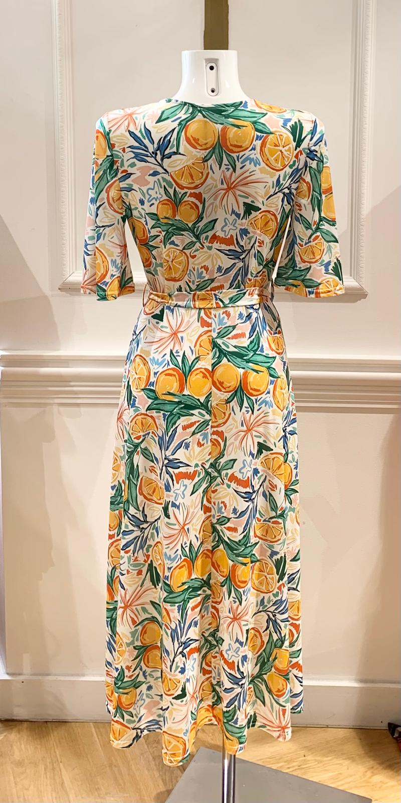 Robe Longue Rosas Beige Agrumes – Robe d’Été Made in France