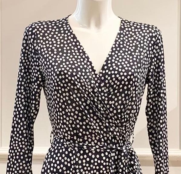 Robe Longue Rosas Noire à Pois Blancs