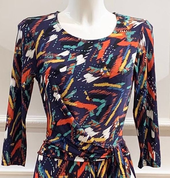 Robe Midi Gloria Bleue Marine Arty