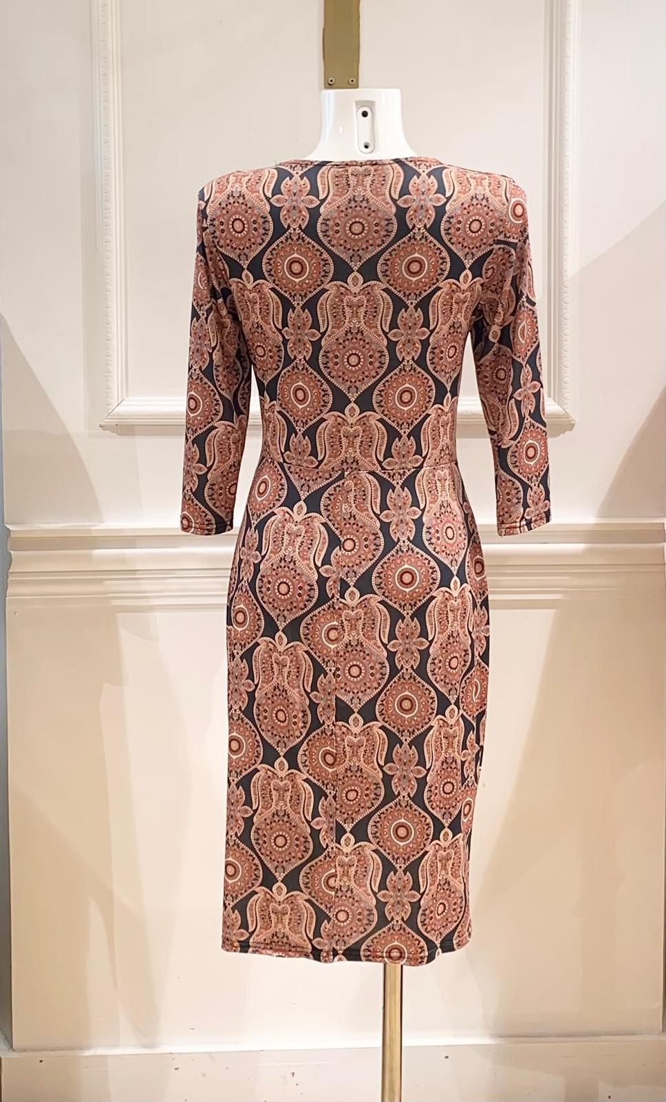 Robe Midi Gloria Cachemire Choco