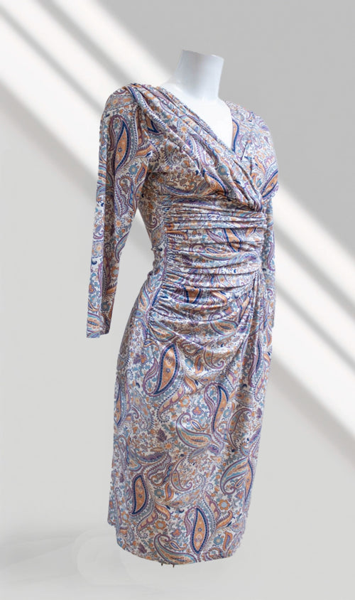 Robe Courte Alabama Blanche Cachemire Bleu - EGERIE